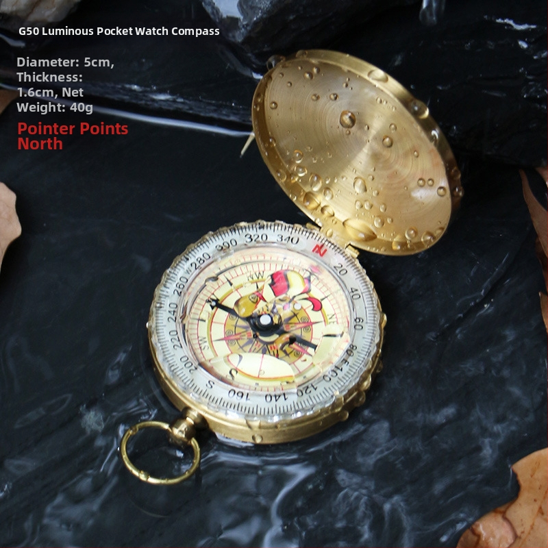 Lauko kompaso kišeninis laikrodis, didelio tikslumo daugiafunkcis studentų tikslus vandeniui atsparus sportinis automobilis, šiaurės kompaso instrumentas