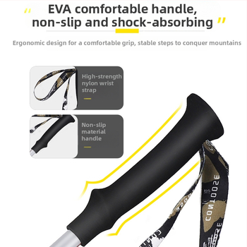 „Kuangtu“ anglies pluošto laipiojimo lazda, trijų dalių teleskopinis ramentas vyrams ir moterims, lauko žygių laipiojimo įranga, itin lengvas, neslystantis ramentas