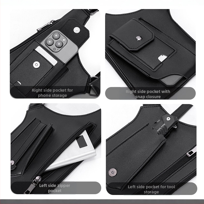 Тактическа чанта за гърди, нова мъжка ретро раница, многофункционална чанта за през рамо под мишница, спортна жилетка за открито, чанта за мобилен телефон