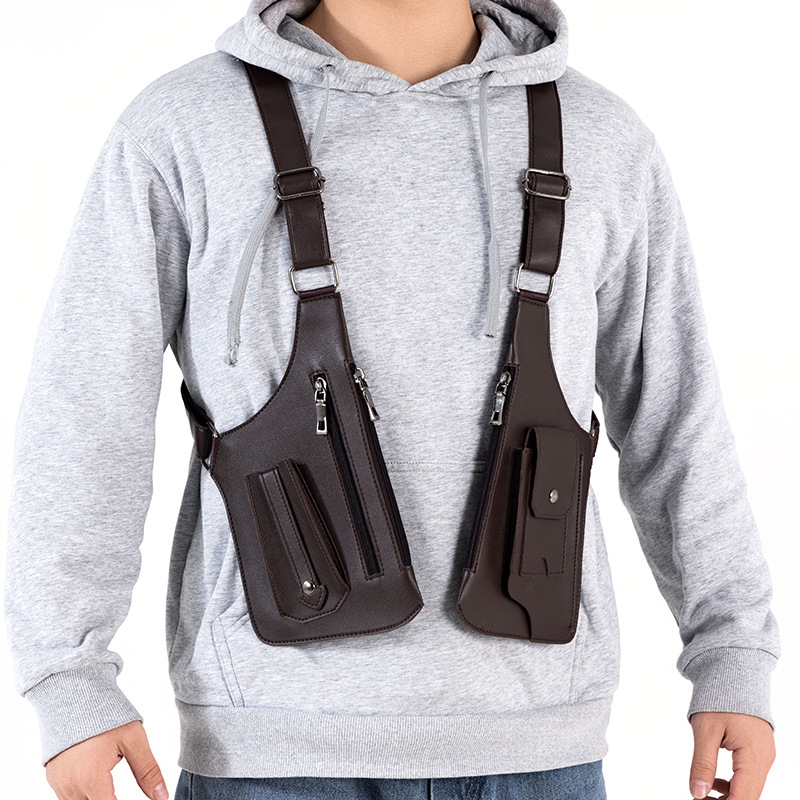 Taktikai mellkastáska Új férfi retró hátizsák hónalj multifunkcionális válltáska kültéri sport mellénytáska mobiltelefon táska