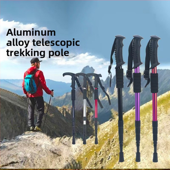 Lauko kelionių žygio lazdos, sulankstomos žygio lazdos, didmeninė prekyba aliuminio lydinio ištraukiamais trijų dalių ramentais, gamintojais