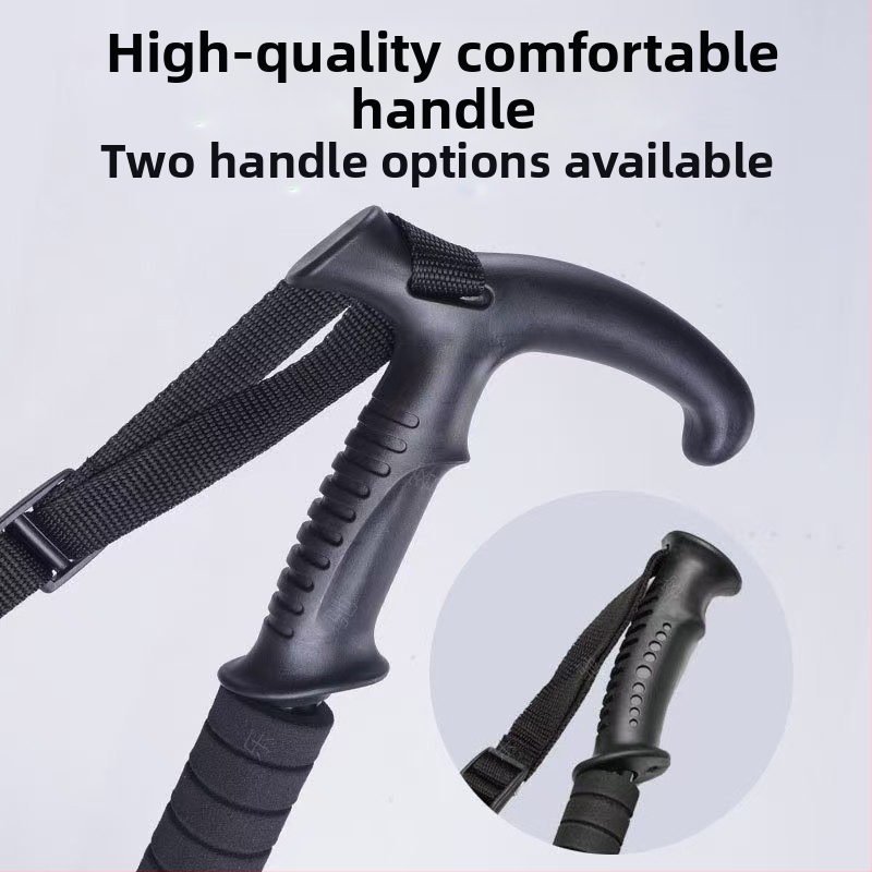 Сгъваеми туристически бастуни за пътуване на открито, едро, производители на алуминиеви сплави, прибиращи се трисекционни патерици