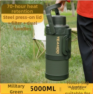 „Qihu Thermos“ didelės talpos 6 litrų termosas, nešiojamas automobilio lauko termosas, pagamintas iš 316 nerūdijančio plieno