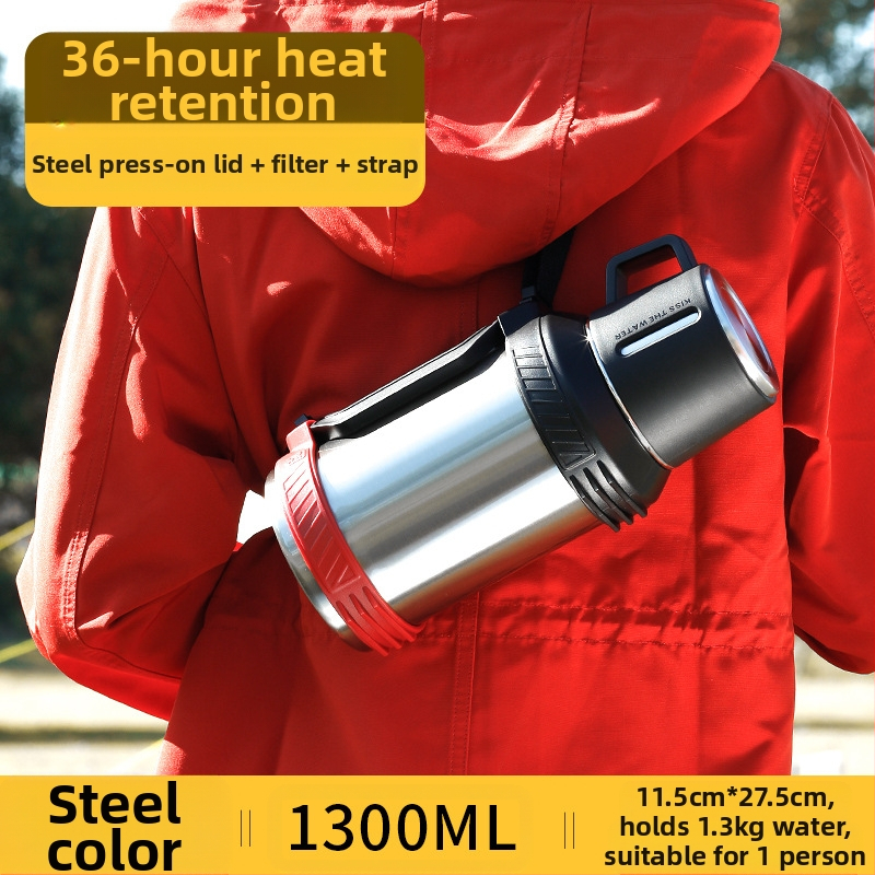 „Qihu Thermos“ didelės talpos 6 litrų termosas, nešiojamas automobilio lauko termosas, pagamintas iš 316 nerūdijančio plieno