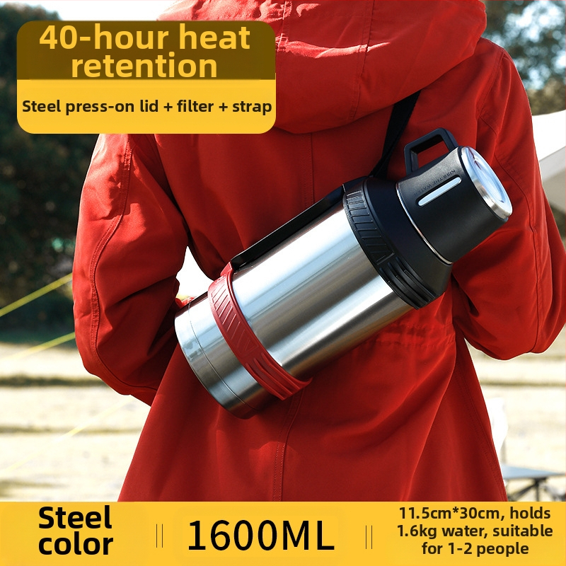 „Qihu Thermos“ didelės talpos 6 litrų termosas, nešiojamas automobilio lauko termosas, pagamintas iš 316 nerūdijančio plieno