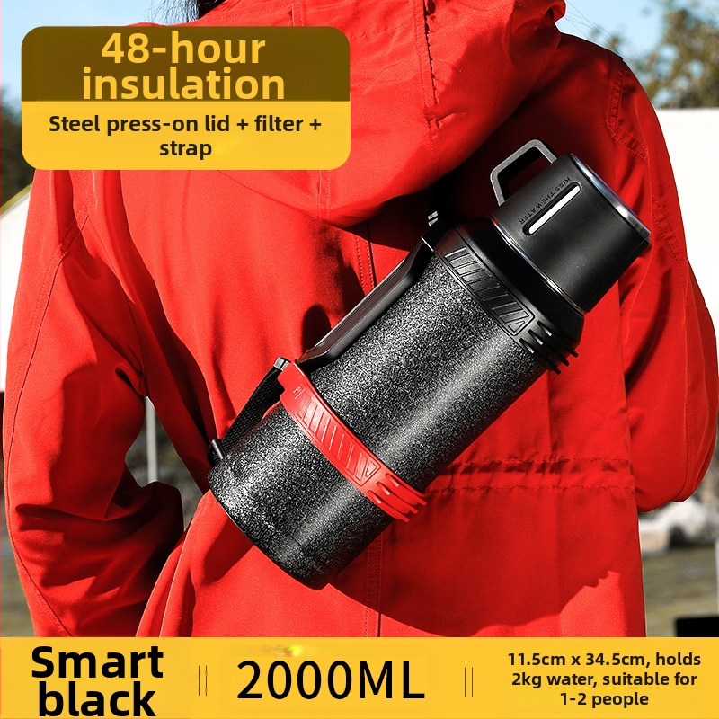 „Qihu Thermos“ didelės talpos 6 litrų termosas, nešiojamas automobilio lauko termosas, pagamintas iš 316 nerūdijančio plieno