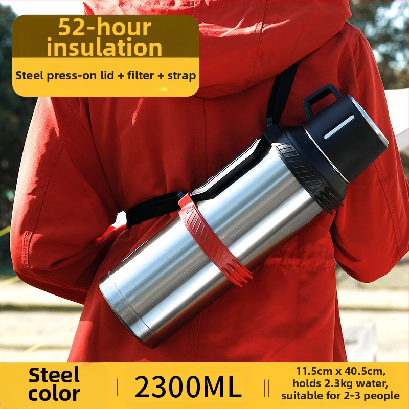 „Qihu Thermos“ didelės talpos 6 litrų termosas, nešiojamas automobilio lauko termosas, pagamintas iš 316 nerūdijančio plieno