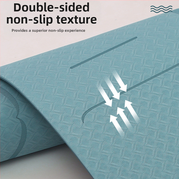 Στρώμα γιόγκα με δωρεάν αποστολή, TPE διευρυμένο 80cm, αντιολισθητικό για αρχάριους, για γυμναστική, γιόγκα στο σπίτι, 0,6mm