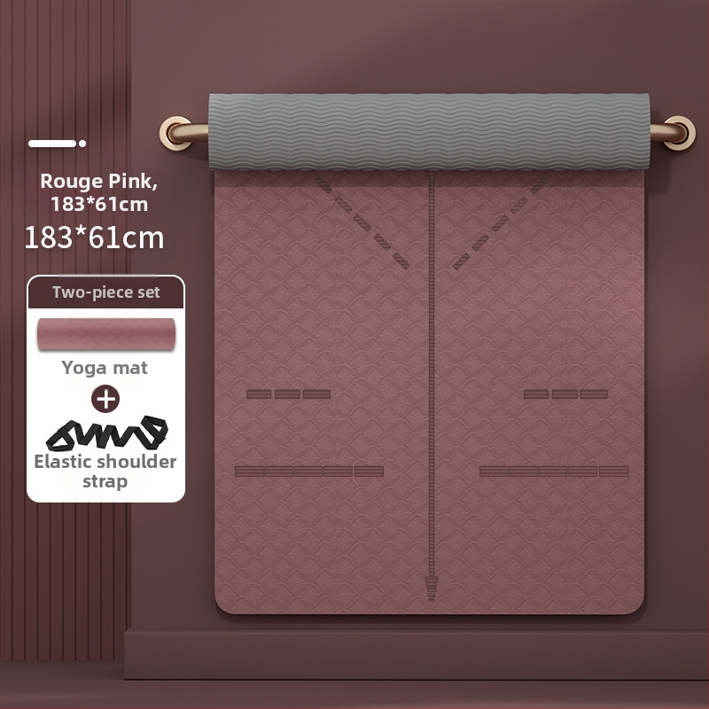 Jogos kilimėlis su nemokamu pristatymu, praplatintas, 80 cm, neslystantis, 0,6 mm jogos kilimėlis pradedantiesiems, jogos namams.