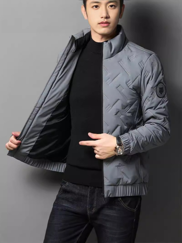 Žieminė naujo stiliaus medvilninė striukė vyrams, plius dydžio, lengva, šilta, vertikalia apykakle, medvilninė striukė, jaunimui ir vidutinio amžiaus žmonėms. Verslo stiliaus, universali medvilninė striukė vyrams.