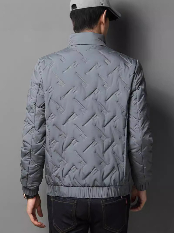 Žieminė naujo stiliaus medvilninė striukė vyrams, plius dydžio, lengva, šilta, vertikalia apykakle, medvilninė striukė, jaunimui ir vidutinio amžiaus žmonėms. Verslo stiliaus, universali medvilninė striukė vyrams.