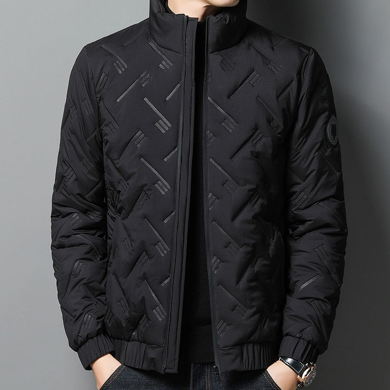 Žieminė naujo stiliaus medvilninė striukė vyrams, plius dydžio, lengva, šilta, vertikalia apykakle, medvilninė striukė, jaunimui ir vidutinio amžiaus žmonėms. Verslo stiliaus, universali medvilninė striukė vyrams.