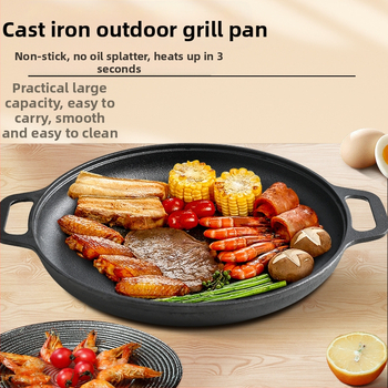 Paksendatud pannkoogipann Kahe kõrvaga malmpann Katmata pann Käeshoitav pannkook Toores malm Kodune pannkoogipann Nakkumatu pann