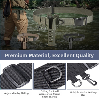 Didmeninė prekyba meškerės diržo laikikliu „Luya“ juosmens laikiklis smėlio spalvos žvejybos įrankių meškerės laikiklis juosmens diržo laikikliu