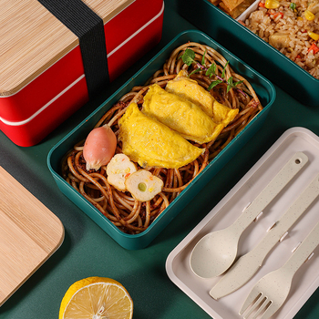 Διασυνοριακό Εξωτερικό Εμπόριο Ιαπωνικό Πλαστικό Κουτί Γεύματος για Φοιτητές Γραφείου Κουτί Γεύματος Ξύλινο Καπάκι Κουτί Γεύματος με Φρεσκάδα και Διατήρηση Ποιότητας Τροφίμων