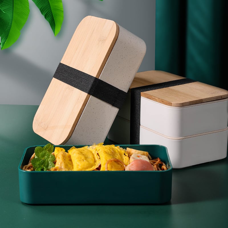 Cutie de prânz din plastic japonez pentru comerț exterior transfrontalier, pentru studenți la birou, cutie de prânz cu capac din lemn, cutie de prânz de calitate alimentară, cutie de păstrare a prospețimii