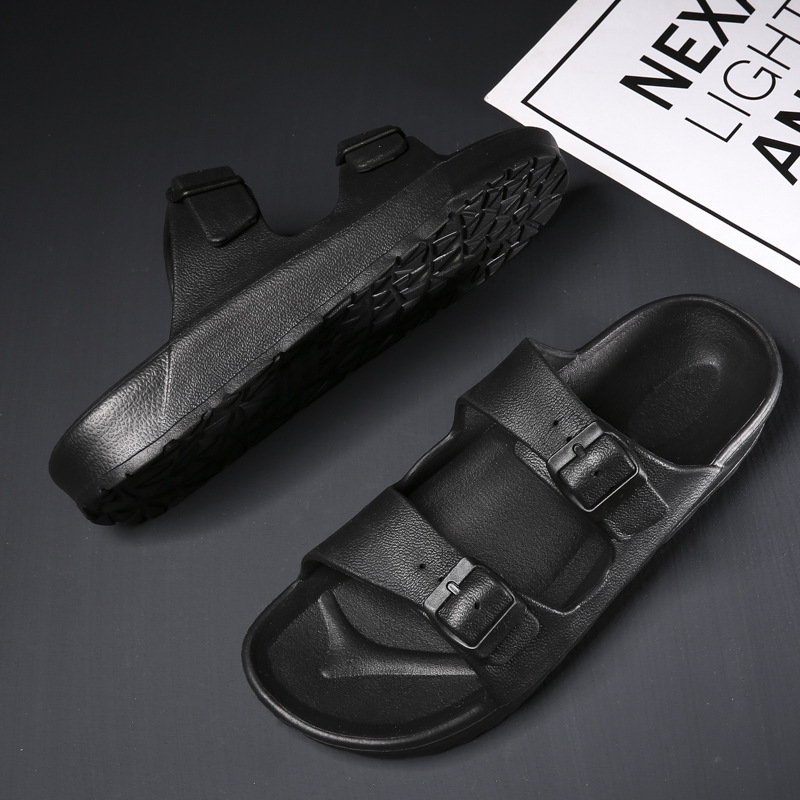 Vasarinės šlepetės „Birkenstock“ šlepetės Vieno žodžio šlepetės įsimylėjėliams Vyriški ir moteriški dviguba sagtimi vienspalviai paplūdimio batai lauko basutės