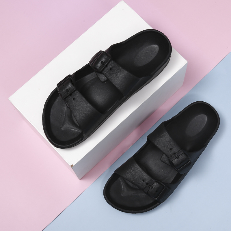 Vasarinės šlepetės „Birkenstock“ šlepetės Vieno žodžio šlepetės įsimylėjėliams Vyriški ir moteriški dviguba sagtimi vienspalviai paplūdimio batai lauko basutės