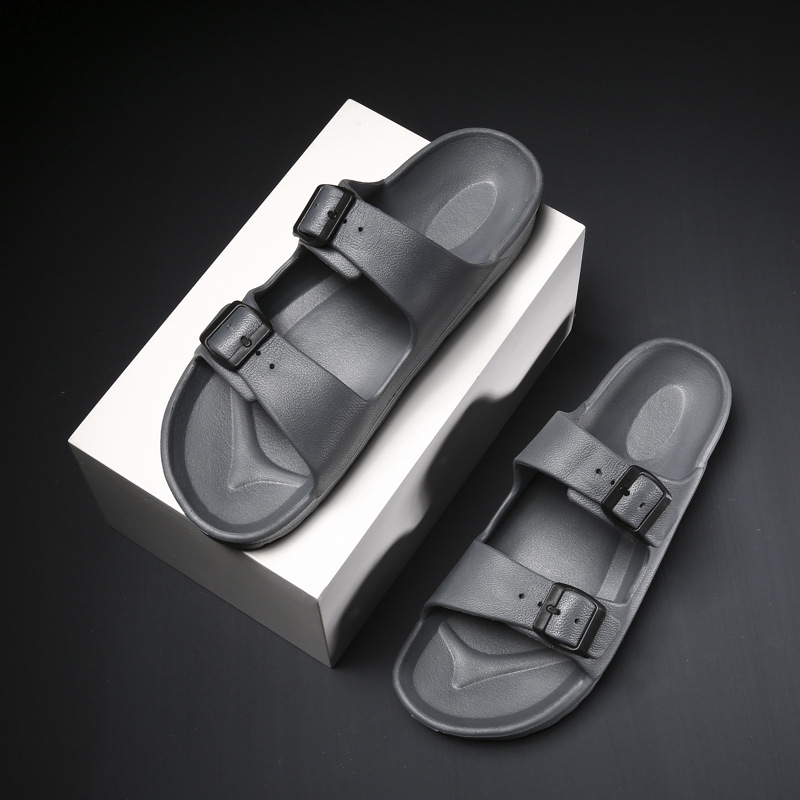 Vasarinės šlepetės „Birkenstock“ šlepetės Vieno žodžio šlepetės įsimylėjėliams Vyriški ir moteriški dviguba sagtimi vienspalviai paplūdimio batai lauko basutės