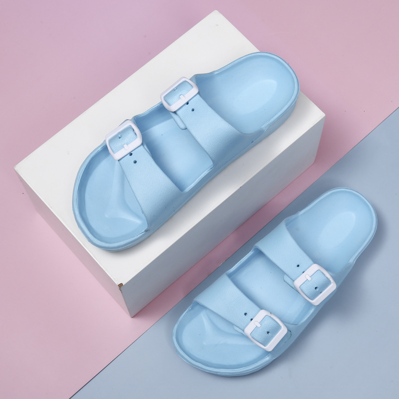 Vasarinės šlepetės „Birkenstock“ šlepetės Vieno žodžio šlepetės įsimylėjėliams Vyriški ir moteriški dviguba sagtimi vienspalviai paplūdimio batai lauko basutės