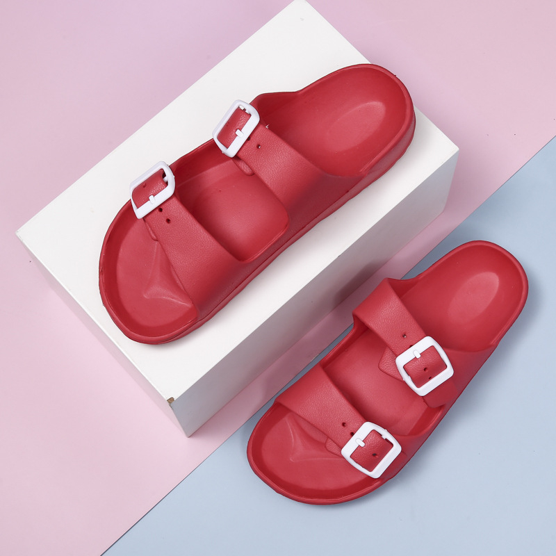 Vasarinės šlepetės „Birkenstock“ šlepetės Vieno žodžio šlepetės įsimylėjėliams Vyriški ir moteriški dviguba sagtimi vienspalviai paplūdimio batai lauko basutės
