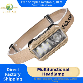 Piiriülene uus LED-induktsioon-esilatern punase ja valge topeltvalgusallikaga välistingimustes kasutamiseks, ööjooksuks, kalapüügiks, väike esilatern hulgimüügis