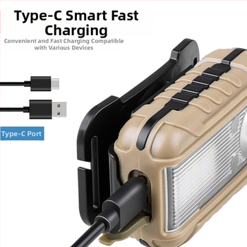 Piiriülene uus LED-induktsioon-esilatern punase ja valge topeltvalgusallikaga välistingimustes kasutamiseks, ööjooksuks, kalapüügiks, väike esilatern hulgimüügis