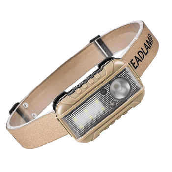 Piiriülene uus LED-induktsioon-esilatern punase ja valge topeltvalgusallikaga välistingimustes kasutamiseks, ööjooksuks, kalapüügiks, väike esilatern hulgimüügis