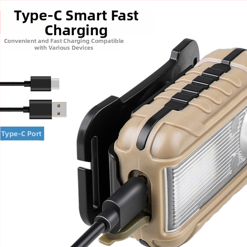 Трансграничен нов LED индукционен челник с двоен източник на светлина, червен и бял, за външен челник, нощно бягане, риболов, малък челник на едро