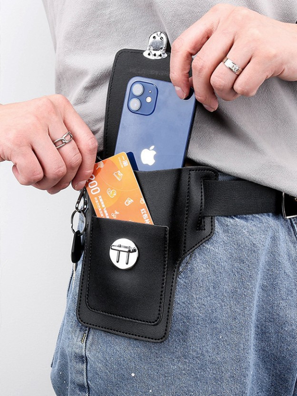 Meeste mobiiltelefonikott, vöökott, ehitusplatsi töö, mobiiltelefoni nahkümbris, sigaretiümbris, rippuv võtmehoidja, kulumiskindel ja kaotamisvastane