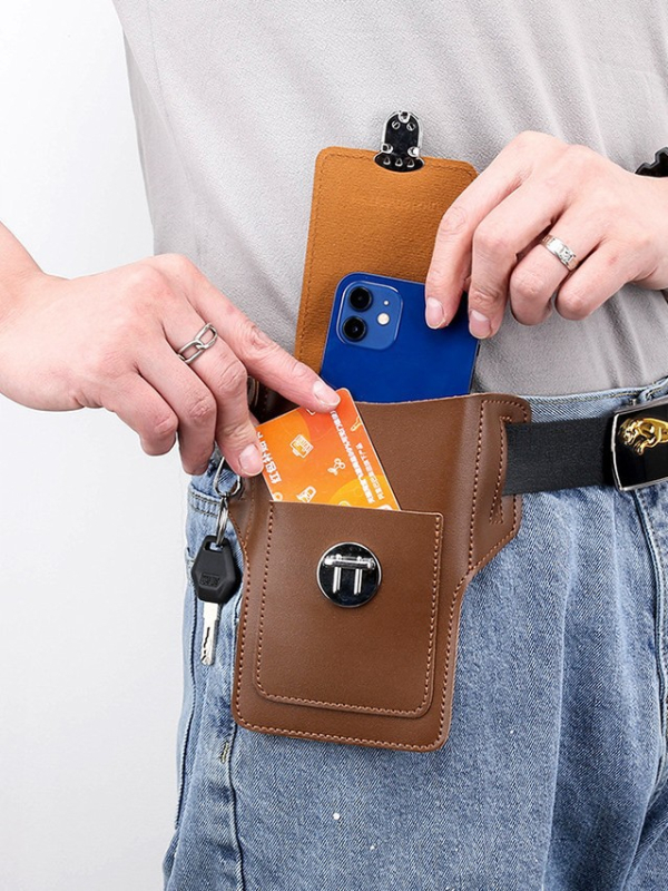 Meeste mobiiltelefonikott, vöökott, ehitusplatsi töö, mobiiltelefoni nahkümbris, sigaretiümbris, rippuv võtmehoidja, kulumiskindel ja kaotamisvastane