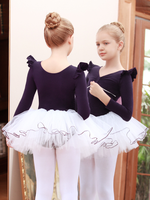 Deju apģērbs bērnu pavasara un rudens garām piedurknēm mazuļiem ķīniešu deju baleta svārki meitenēm profesionālās prakses pakāpes eksāmena prakses apģērbs