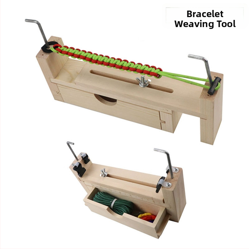 Гореща разпродажба на Amazon, чадър, въже, гривна, плетене, стойка „Направи си сам“, тъкач, инструменти за фиксиране, маса за плетене на колие, дървена рамка