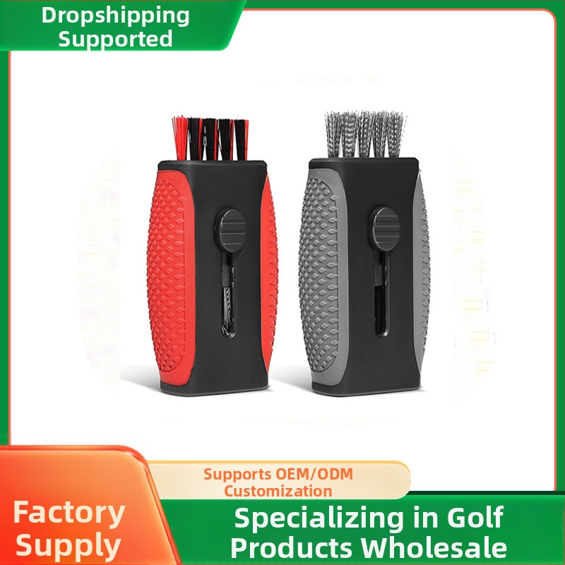 Prenosná čistiaca kefa dva v jednom, dodávatelia cezhraničných výrobcov, čistiaca kefa na golfové palice, výrobcovia čistiacich kefiek na mieste