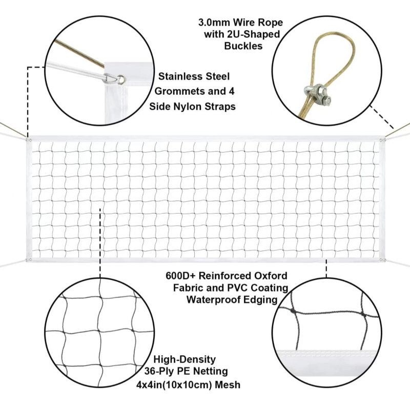 Paryškintas tinklinio tinklas, pripučiamas tinklinio tinklas, tinklinio stovo tinklo blokas, standartinis varžybų treniruočių tinklinio tinklas, kryžminis tinklinio tinklas