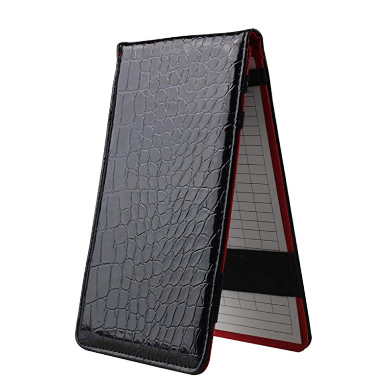 Nauja golfo rezultatų knygelė su odiniu viršeliu, golfo rezultatų knygelė su odiniu viršeliu, golfo rezultatų knygelė gali būti sukurta su logotipu.