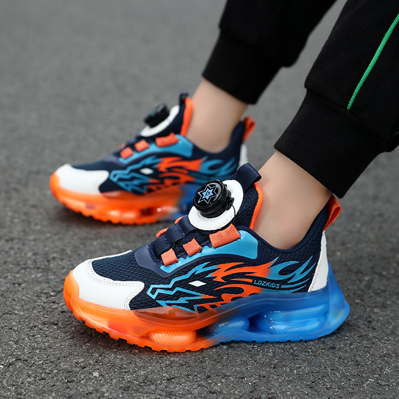 Piiriülesed cuhk lastejalatsid pöörlevate nööpidega, uued kevad- ja sügiskingad, õpilastele mõeldud pehme tallaga tossud, poistele mõeldud hingavad võrgust tossud