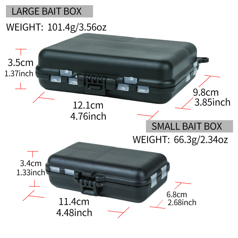 Kahepoolne Luya kast kalastusvarustuse kast söödaks, võltssööda tarvikute hoiukarp pehme sööt kõva sööt punane uss plastkarp hulgimüük