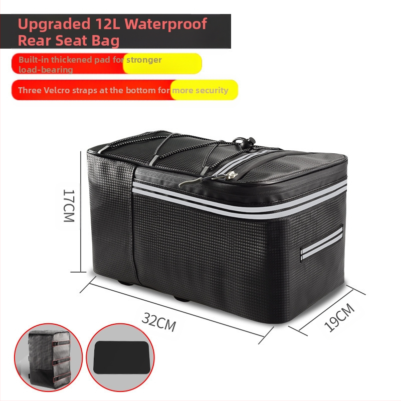 Dviračio elektrinės transporto priemonės vairavimo krepšys kalnų dviračio galinės sėdynės uodegos krepšys vandeniui atspari didelės talpos daiktadėžės galinė lentyna