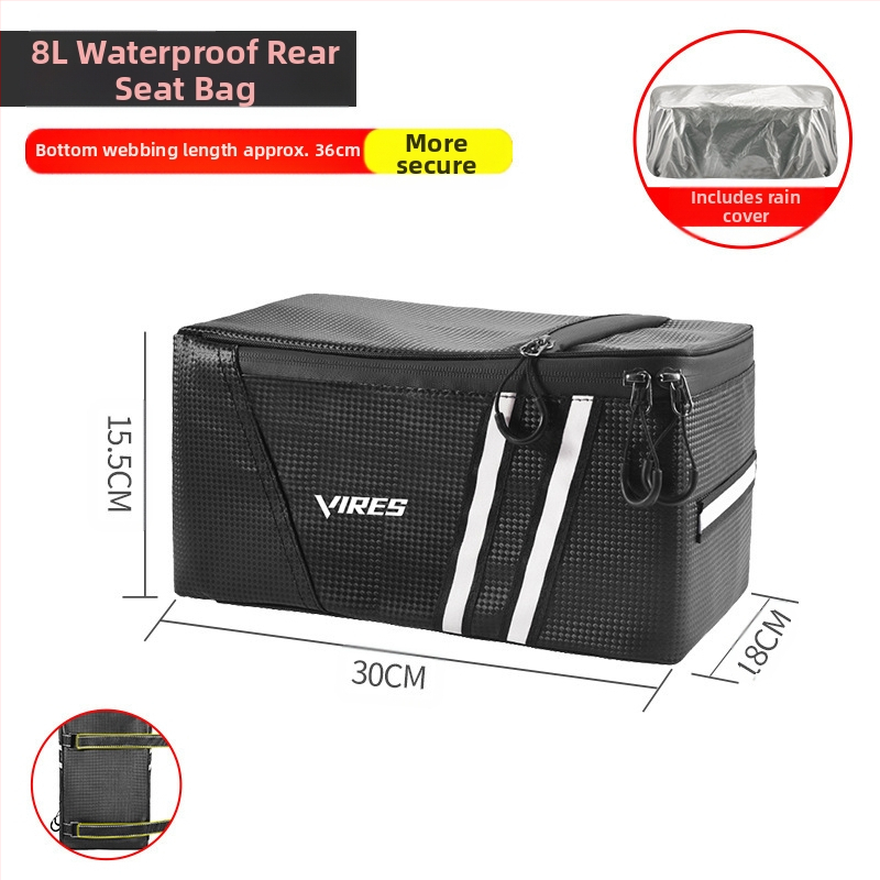 Dviračio elektrinės transporto priemonės vairavimo krepšys kalnų dviračio galinės sėdynės uodegos krepšys vandeniui atspari didelės talpos daiktadėžės galinė lentyna