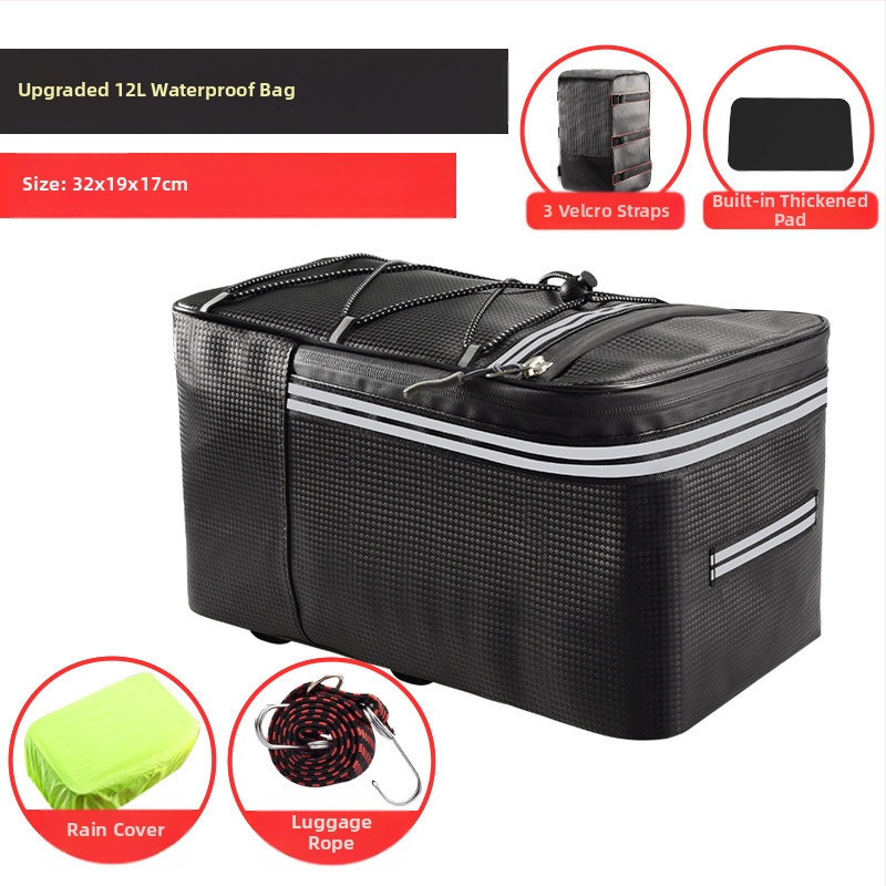 Dviračio elektrinės transporto priemonės vairavimo krepšys kalnų dviračio galinės sėdynės uodegos krepšys vandeniui atspari didelės talpos daiktadėžės galinė lentyna