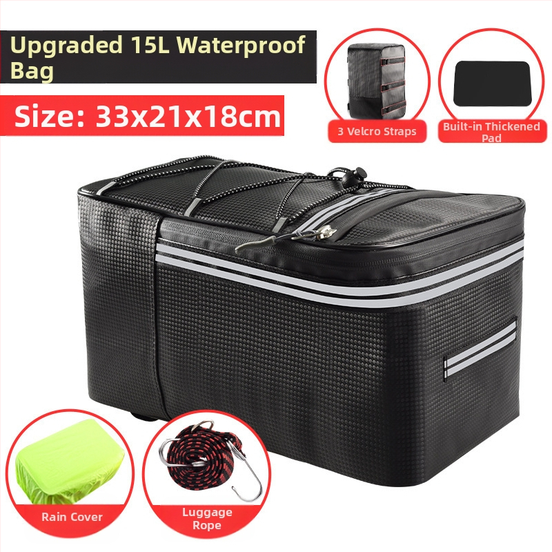 Dviračio elektrinės transporto priemonės vairavimo krepšys kalnų dviračio galinės sėdynės uodegos krepšys vandeniui atspari didelės talpos daiktadėžės galinė lentyna