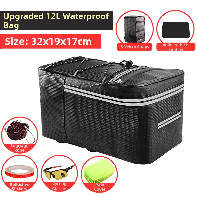 Dviračio elektrinės transporto priemonės vairavimo krepšys kalnų dviračio galinės sėdynės uodegos krepšys vandeniui atspari didelės talpos daiktadėžės galinė lentyna