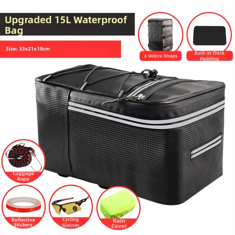 Dviračio elektrinės transporto priemonės vairavimo krepšys kalnų dviračio galinės sėdynės uodegos krepšys vandeniui atspari didelės talpos daiktadėžės galinė lentyna