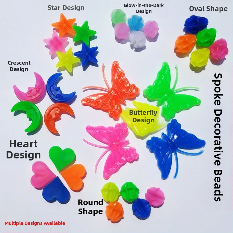Laste jalgratta kodarate kaunistus lille värviliste helmestega tähtkuu liblikas mägiratta jalgratta ratta velje kaunistus
