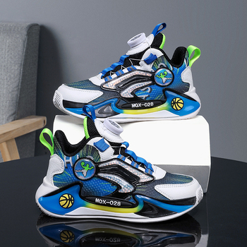 Παιδικά παπούτσια μπάσκετ 2024 Φθινόπωρο Νέο στυλ Αθλητικά παπούτσια με κορδόνια και πλέγμα Μεγάλα παιδιά Αντιολισθητικά παπούτσια τρεξίματος με μαλακή σόλα Χονδρική