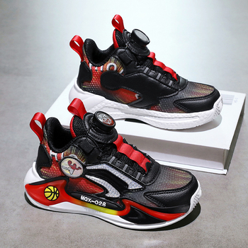 Παιδικά παπούτσια μπάσκετ 2024 Φθινόπωρο Νέο στυλ Αθλητικά παπούτσια με κορδόνια και πλέγμα Μεγάλα παιδιά Αντιολισθητικά παπούτσια τρεξίματος με μαλακή σόλα Χονδρική