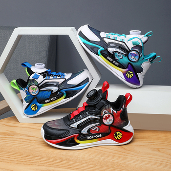 Παιδικά παπούτσια μπάσκετ 2024 Φθινόπωρο Νέο στυλ Αθλητικά παπούτσια με κορδόνια και πλέγμα Μεγάλα παιδιά Αντιολισθητικά παπούτσια τρεξίματος με μαλακή σόλα Χονδρική