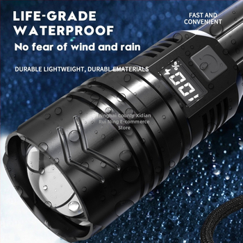 Φακός χειρός P50, διασυνοριακός εξωτερικός φακός LED φόρτισης, λευκό λέιζερ, μακράς διαρκείας, πολλαπλών λειτουργιών, μίνι, ισχυρός φακός χειρός