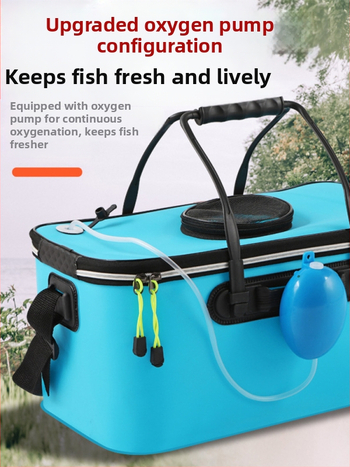 Kaasaskantav kalaämber kaanega hapnikupumbaga EVA paksendatud kalaämber eluskala kast kokkupandav kaasaskantav eluskalaämber looduslikuks kalapüügiks